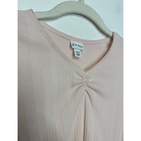 Art Class Large Ribbed Knit Tops 2 Pack Black Pink Short Sleeve Cotton Blend - Picture 12 of 16